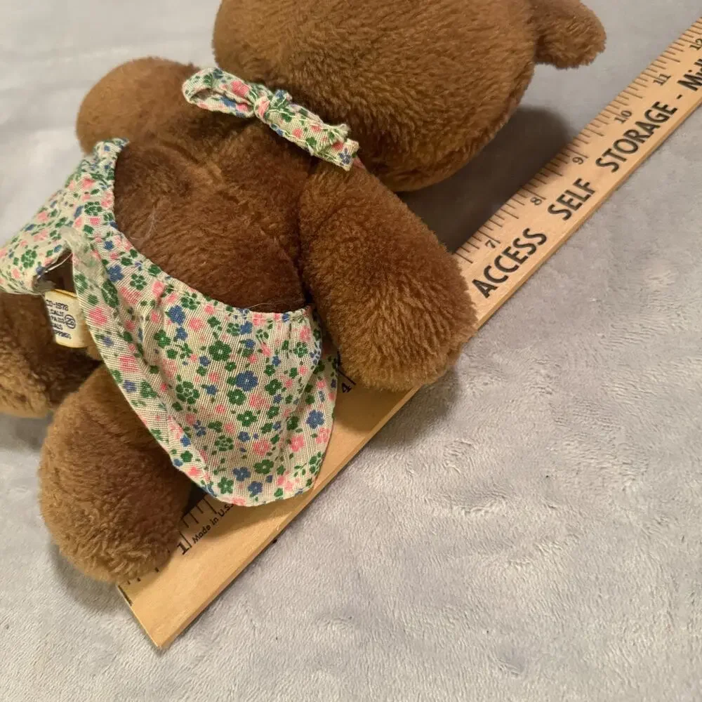 Vintage 1978 Dakin Nelly Teddy Bear Nature Babies Mama in dress 10